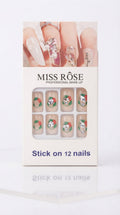 MISS ROSE Press-On Nails - Nude Base Floral Wreath