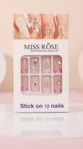 MISS ROSE Press-On Nails - Nude Base Pink Blossom