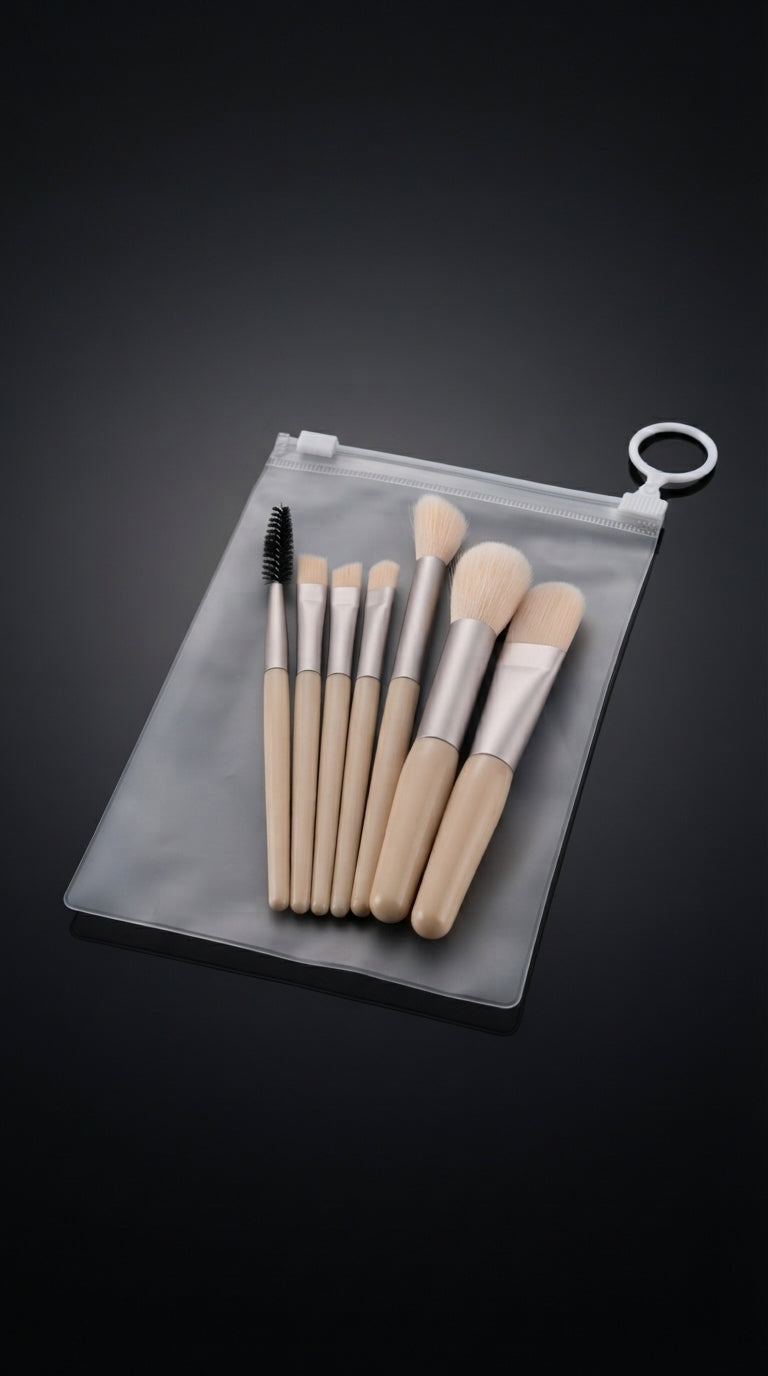 Mini Travel Makeup Brush Set with Pouch