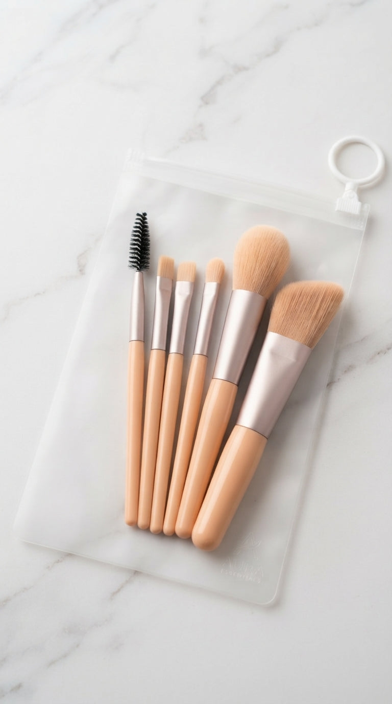 Mini Travel Makeup Brush Set with Pouch — view 2