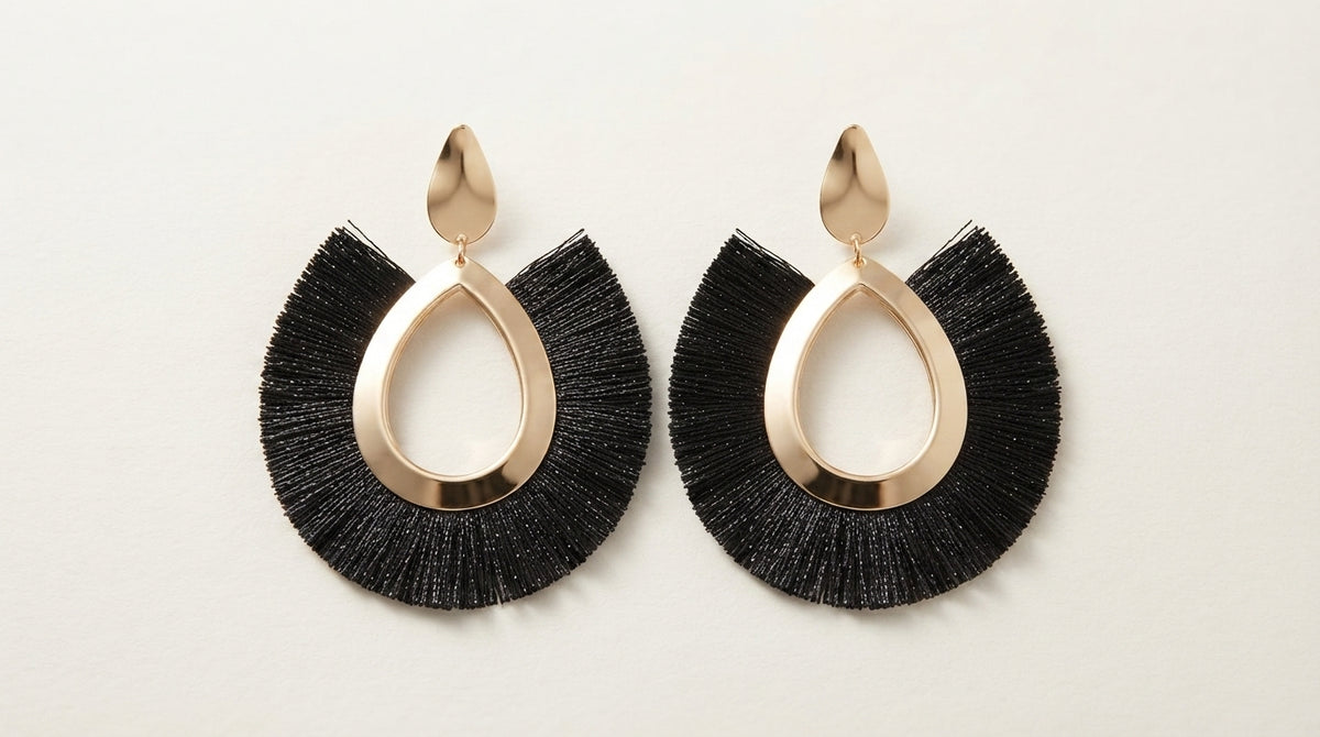 Black Elegance Drop Earrings