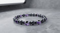Purple Evil Eye Beaded Bracelet